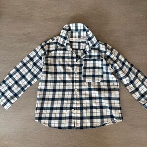 Zara Plaid Kids Button Down Shirt - Blue and White- Size 2-3 Years